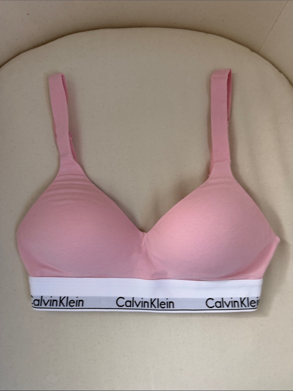 Calvin Klein Light Pink Wireless Logo Band Bralette Size Small